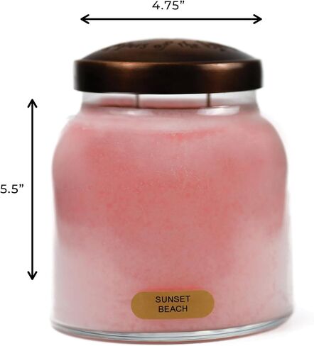 A Cheerful Giver - Sunset Beach - 34oz Papa Scented Candle Jar with Lid - Keepers of The Light - 155 Hours of Burn Time, Gift for Women, Pink Candle, Big Candles for Home Decoration in Kuwait