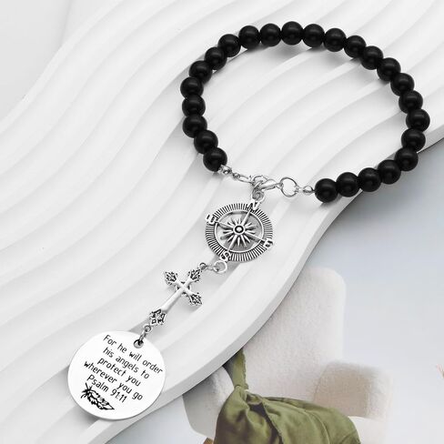 2 Pcs Cross Car Charm, Christian Mirror Hanger Car Accessories with Psalm 91:11 Bible Verse, Rearview Mirror Charm and Ornament for Religious Giving Angel Protection Design in Saudi Arabia