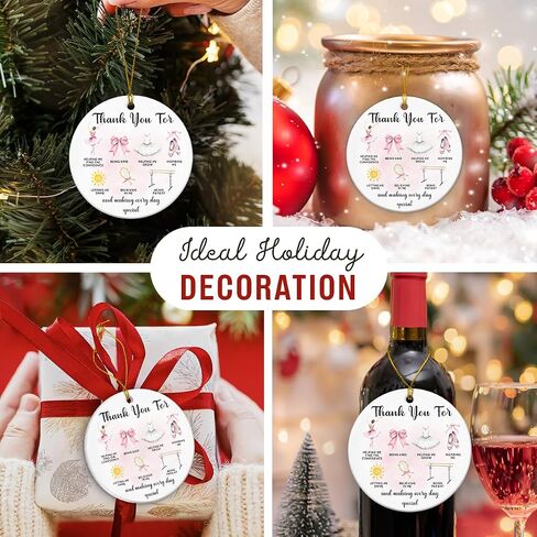 Ballet Christmas Ornaments 2026, Dance Teacher Appreciation Gifts - Thank You Gifts, Ballerina Teacher Ornament for Dance Instructor, Ballet Coach - Double-Sided Ceramic Christmas Tree Decor in Saudi Arabia