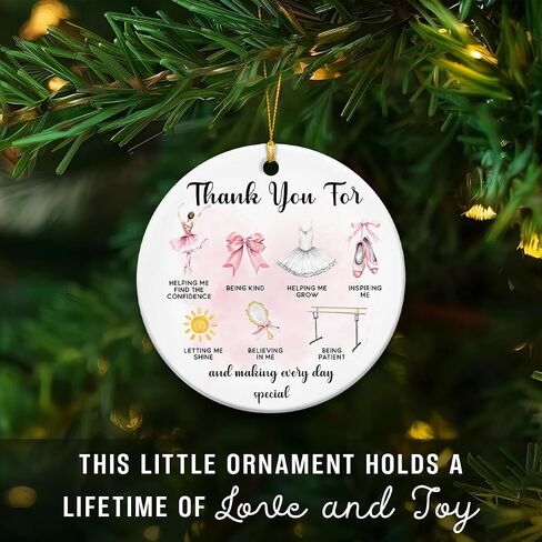 Ballet Christmas Ornaments 2026, Dance Teacher Appreciation Gifts - Thank You Gifts, Ballerina Teacher Ornament for Dance Instructor, Ballet Coach - Double-Sided Ceramic Christmas Tree Decor in Saudi Arabia