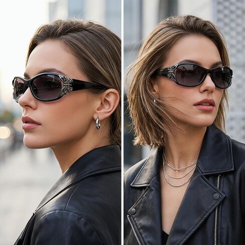 2 Pcs Polarized Sunglasses Butterfly Sun Glasses Trendy Retro Shades Sun Glasses with UV400 Protection for Women in Saudi Arabia