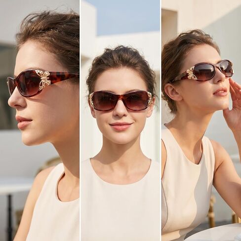 2 Pcs Polarized Sunglasses Butterfly Sun Glasses Trendy Retro Shades Sun Glasses with UV400 Protection for Women in Saudi Arabia