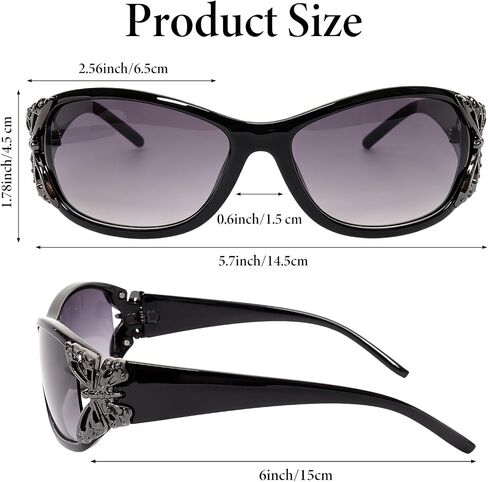 2 Pcs Polarized Sunglasses Butterfly Sun Glasses Trendy Retro Shades Sun Glasses with UV400 Protection for Women in Saudi Arabia