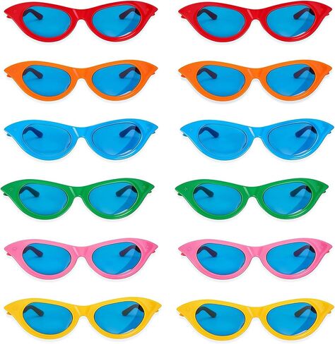 12 Pieces Jumbo Plastic Sunglasses,Colorful Novelty Clown Props Party Sunglasses Giant Funny Glasses Oversized Eyewear for Festival Costume Cosplay Party Photo Booth Supplies Accessories in Saudi Arabia
