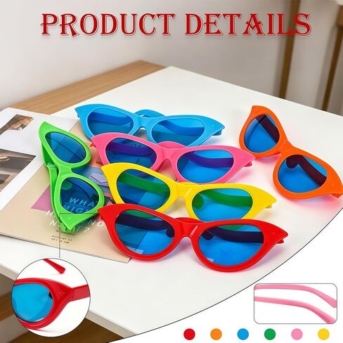 12 Pieces Jumbo Plastic Sunglasses,Colorful Novelty Clown Props Party Sunglasses Giant Funny Glasses Oversized Eyewear for Festival Costume Cosplay Party Photo Booth Supplies Accessories in Saudi Arabia