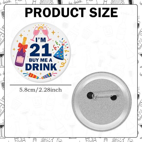21 Birthday Decorations for Her, Funny 21st Birthday Pin Decorations Supplies Gift for Women Men Easy to Wear, Suitable for Wearing on Shirts Skirts & Other Clothing in Saudi Arabia