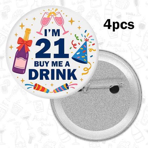 21 Birthday Decorations for Her, Funny 21st Birthday Pin Decorations Supplies Gift for Women Men Easy to Wear, Suitable for Wearing on Shirts Skirts & Other Clothing in Saudi Arabia