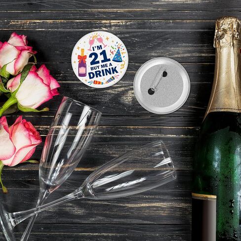 21 Birthday Decorations for Her, Funny 21st Birthday Pin Decorations Supplies Gift for Women Men Easy to Wear, Suitable for Wearing on Shirts Skirts & Other Clothing in Saudi Arabia