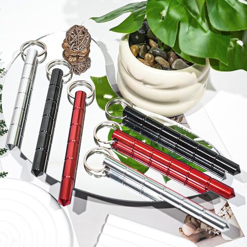 6PCS Aluminum Keychain Safety Tool Set – 2 Black, 2 Silver, 2 Red EDC Key Ring Accessories, Emergency Escape for Daily Carry, Outdoor, and Travel Use in Saudi Arabia