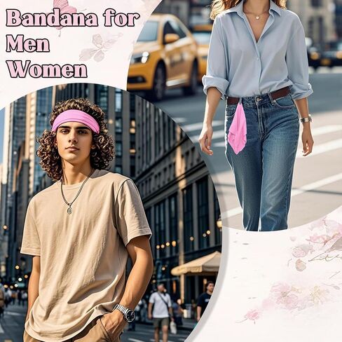Hair Bandanas for Women, Solid Color Mens Bandana Classic Womens Neck Scarf for Vacation Beach Travel Leisure in Saudi Arabia
