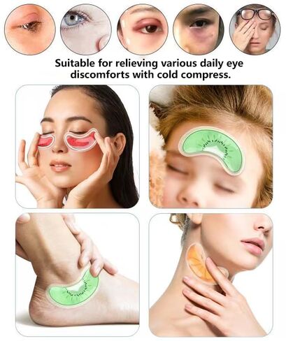 12PCS Reusable Gel Eye Ice Pack, Hot Cold Compress Eye Pads for Puffy Eyes, Dark Circles, Migraine Relief, Reusable Cold Therapy Eye Mask Patches in Saudi Arabia