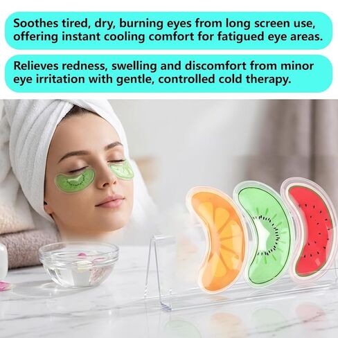 12PCS Reusable Gel Eye Ice Pack, Hot Cold Compress Eye Pads for Puffy Eyes, Dark Circles, Migraine Relief, Reusable Cold Therapy Eye Mask Patches in Saudi Arabia