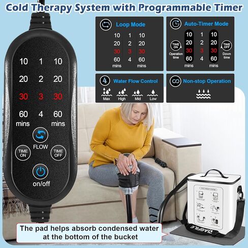Cold Therapy Machine with Programmable Timer, Ice Machine for Knee After Surgery, Knee Replacement Recovery System, Pain Relief for Post Surgery, w/Compression Pad for Shoulder, Hip and Ankle in Saudi Arabia