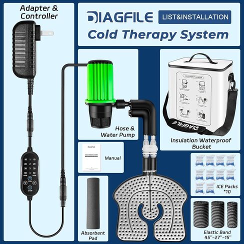 Cold Therapy Machine with Programmable Timer, Ice Machine for Knee After Surgery, Knee Replacement Recovery System, Pain Relief for Post Surgery, w/Compression Pad for Shoulder, Hip and Ankle in Saudi Arabia
