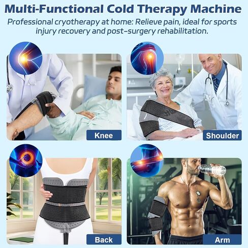 Cold Therapy Machine with Programmable Timer, Ice Machine for Knee After Surgery, Knee Replacement Recovery System, Pain Relief for Post Surgery, w/Compression Pad for Shoulder, Hip and Ankle in Saudi Arabia