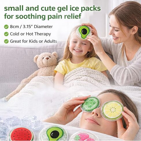 8 PCS BOO BOO ice Packs, Kid Ice Pack, Reusable Eye Patches,Hot & Cold Gel Eye Packs for Puffy Eyes, Dark Circles & Eye Bags, Kid Ice pack in Saudi Arabia