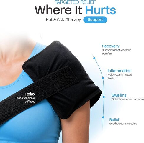 LEVILO Flexible Ice Packs for Injuries Reusable with Straps - 2 Pack (Large & Small) Large Reusable Ice Packs | Cold Packs for Back, Shoulder, Knee, Relief | After Surgery | Flexible When Frozen in Saudi Arabia