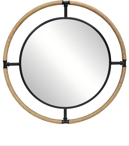 Round Mirror Farmhouse Rural: 32 inch Circular Wall Vanity Metal Rope Frame in Saudi Arabia