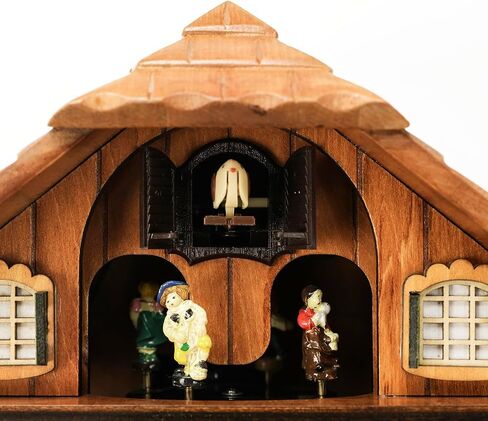Musical Cuckoo Clock with Rotating Dancer Stage - 12 Melodies, Volume Control & Night Mode, Germany Style Black Forest Wall Clock for Home Decor Gift,Gifts for Family in Saudi Arabia