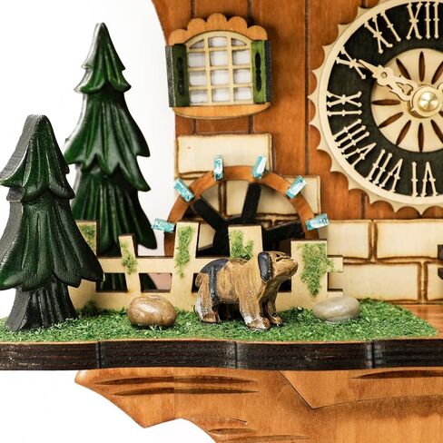 Musical Cuckoo Clock with Rotating Dancer Stage - 12 Melodies, Volume Control & Night Mode, Germany Style Black Forest Wall Clock for Home Decor Gift,Gifts for Family in Saudi Arabia