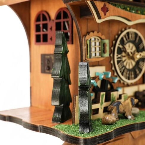 Musical Cuckoo Clock with Rotating Dancer Stage - 12 Melodies, Volume Control & Night Mode, Germany Style Black Forest Wall Clock for Home Decor Gift,Gifts for Family in Saudi Arabia