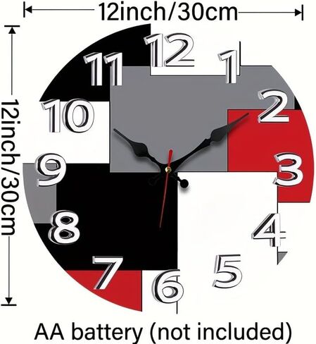Wall Clock, 12 Inch Battery Operated Glow in Dark Night Light Wall Clock Non-Ticking for Living Room Kitchen Office Bedroom in Saudi Arabia