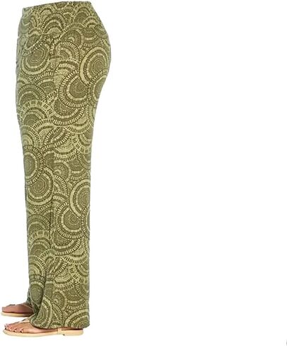 Three Dots Womens Pull on Pants, Green, Large in Saudi Arabia