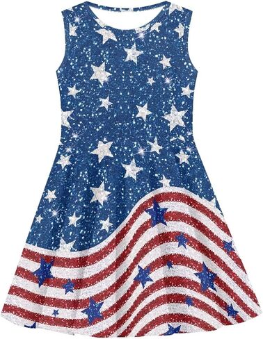 Uourmeti Sleeveless Summer Dresses for Girls Sundresses Size 3-16 in Saudi Arabia