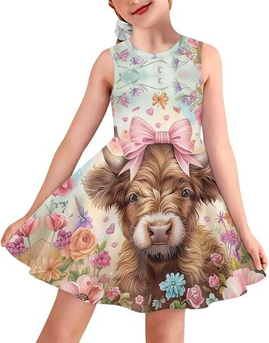 Uourmeti Sleeveless Summer Dresses for Girls Sundresses Size 3-16 in Saudi Arabia