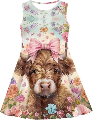 Uourmeti Sleeveless Summer Dresses for Girls Sundresses Size 3-16 in Saudi Arabia