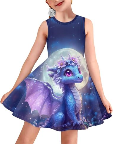 Uourmeti Sleeveless Summer Dresses for Girls Sundresses Size 3-16 in Saudi Arabia