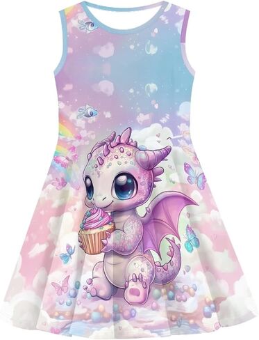 Uourmeti Sleeveless Summer Dresses for Girls Sundresses Size 3-16 in Saudi Arabia
