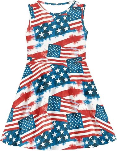 Uourmeti Sleeveless Summer Dresses for Girls Sundresses Size 3-16 in Saudi Arabia