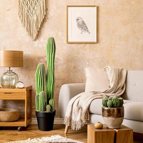 24'' Large Artificial Cactus with Pot Faux Cactus Plant for Outdoor Realistic Indoor Fake Potted Desert Cacti Decor for Home Garden Office Indoor Outdoor Decoration Housewarming Gifts in Saudi Arabia