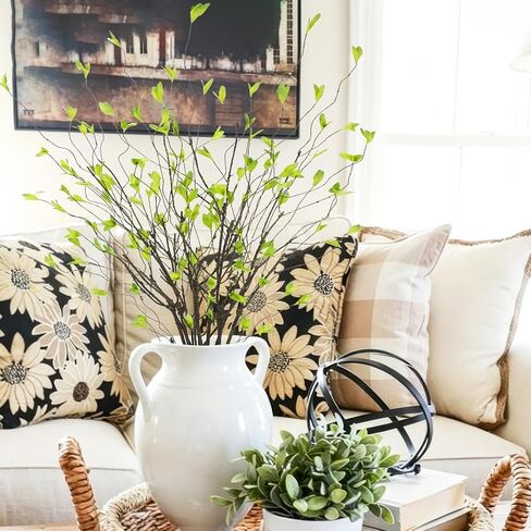 6Pcs Artificial Greenery Branches 41 Inch Faux Greenery Stems for Vase Fake Ficus Twig Plants Realistic Flexible Willow Branches for Tall Floor Vase Filler Home Centerpieces Arrangements Office in Saudi Arabia