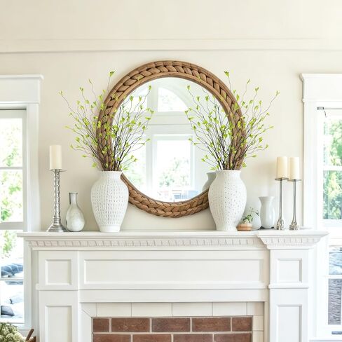 6Pcs Artificial Greenery Branches 41 Inch Faux Greenery Stems for Vase Fake Ficus Twig Plants Realistic Flexible Willow Branches for Tall Floor Vase Filler Home Centerpieces Arrangements Office in Saudi Arabia