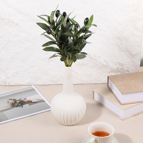 5pcs Artificial Plants Olive Tree Branches,11 Inch Faux Olives Leaves Stems Olive Branches Green Leaves Picks Spring Branch Decor for Centerpieces Vase Wedding Home Decoration Indoor in Kuwait