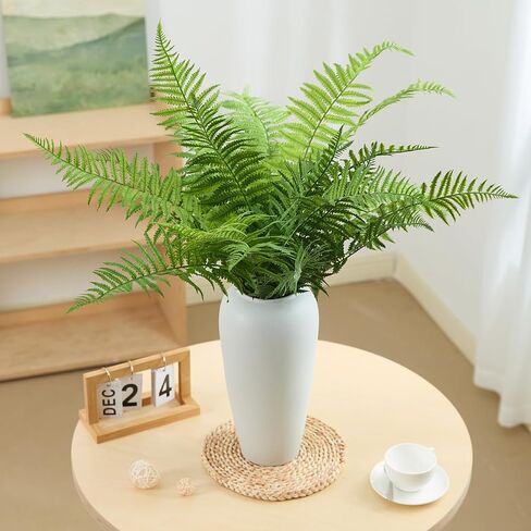 30" Fake Ferns Plants with 24 Fronds Faux Boston Fern Realistic Artificial Greenery Stems for Vase Home Decor Indoor 2Pcs in Saudi Arabia