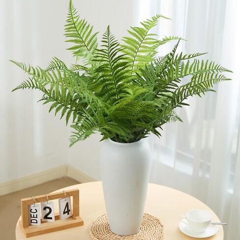 30" Fake Ferns Plants with 24 Fronds Faux Boston Fern Realistic Artificial Greenery Stems for Vase Home Decor Indoor 2Pcs in Saudi Arabia