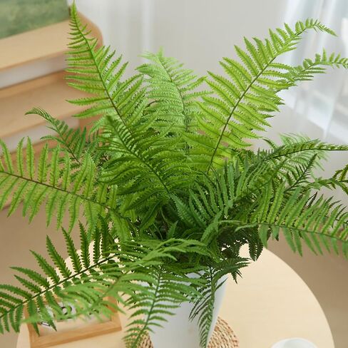 30" Fake Ferns Plants with 24 Fronds Faux Boston Fern Realistic Artificial Greenery Stems for Vase Home Decor Indoor 2Pcs in Saudi Arabia