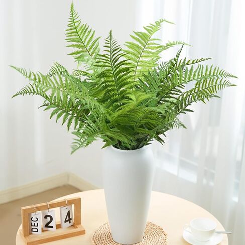 30" Fake Ferns Plants with 24 Fronds Faux Boston Fern Realistic Artificial Greenery Stems for Vase Home Decor Indoor 2Pcs in Saudi Arabia