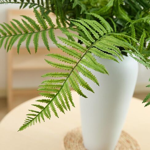 30" Fake Ferns Plants with 24 Fronds Faux Boston Fern Realistic Artificial Greenery Stems for Vase Home Decor Indoor 2Pcs in Saudi Arabia