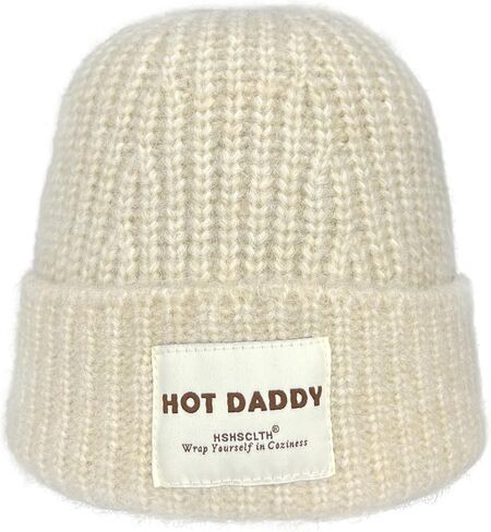 Hot Daddy Cool Mom Beanie Hats for Men Women Warm Knit Cuffed Winter Hat Funny Christmas Birthday Gifts for Dad Mom in Saudi Arabia