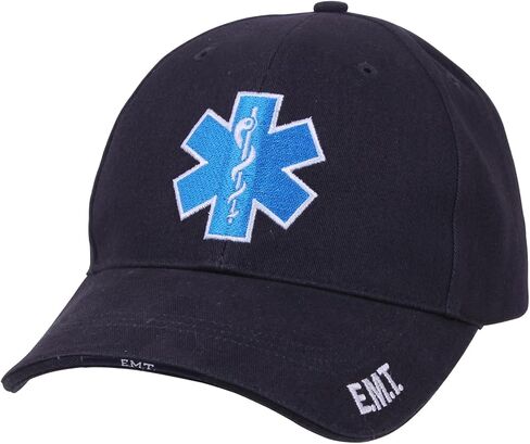 قبعة Rothco Deluxe Star of Life EMT منخفضة المظهر - قبعة قطنية مطرزة بشعار EMS قابلة للتعديل للمسعفين الطبيين والمستجيبين الأوائل in Kuwait