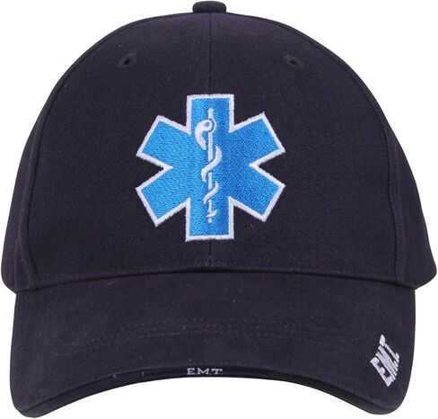 قبعة Rothco Deluxe Star of Life EMT منخفضة المظهر - قبعة قطنية مطرزة بشعار EMS قابلة للتعديل للمسعفين الطبيين والمستجيبين الأوائل in Kuwait
