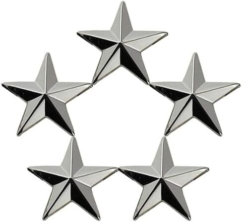 Hero's Pride 5 Star Rank Insignia, Five-Pointed Star Pin, 2 Posts and Clutch Backs, Pack of 2 in Kuwait