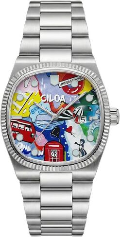 CILOA Graffiti Art Men's Watch, Stainless Steel Waterproof Unique Wristwatch Men, Fashion Casual Watches for Men. in Kuwait