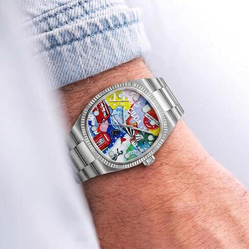 CILOA Graffiti Art Men's Watch, Stainless Steel Waterproof Unique Wristwatch Men, Fashion Casual Watches for Men. in Kuwait
