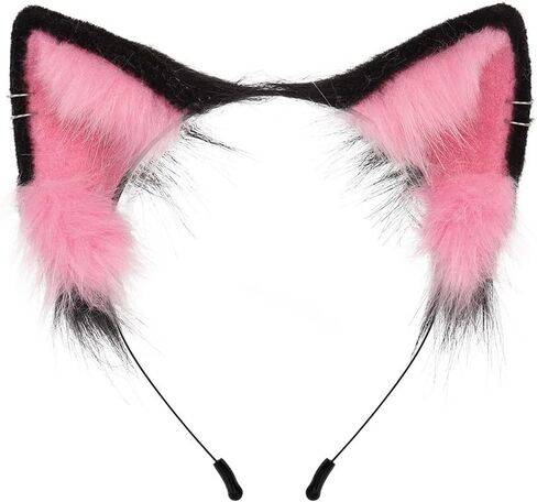 Cute Furry Cat Ears Headband Fox Ears Headwear for Animal Cosplay Dress up Halloween Party Costume Accessories in Saudi Arabia