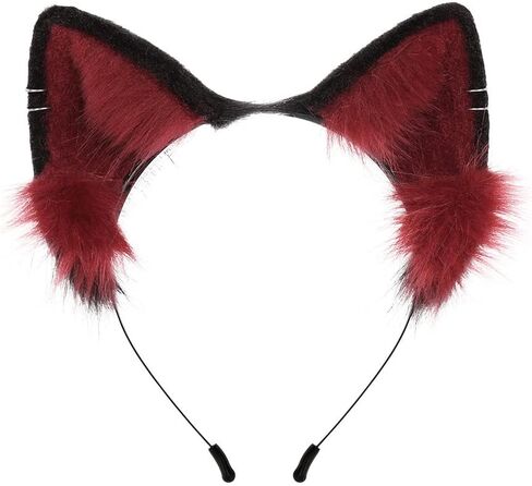 Cute Furry Cat Ears Headband Fox Ears Headwear for Animal Cosplay Dress up Halloween Party Costume Accessories in Saudi Arabia